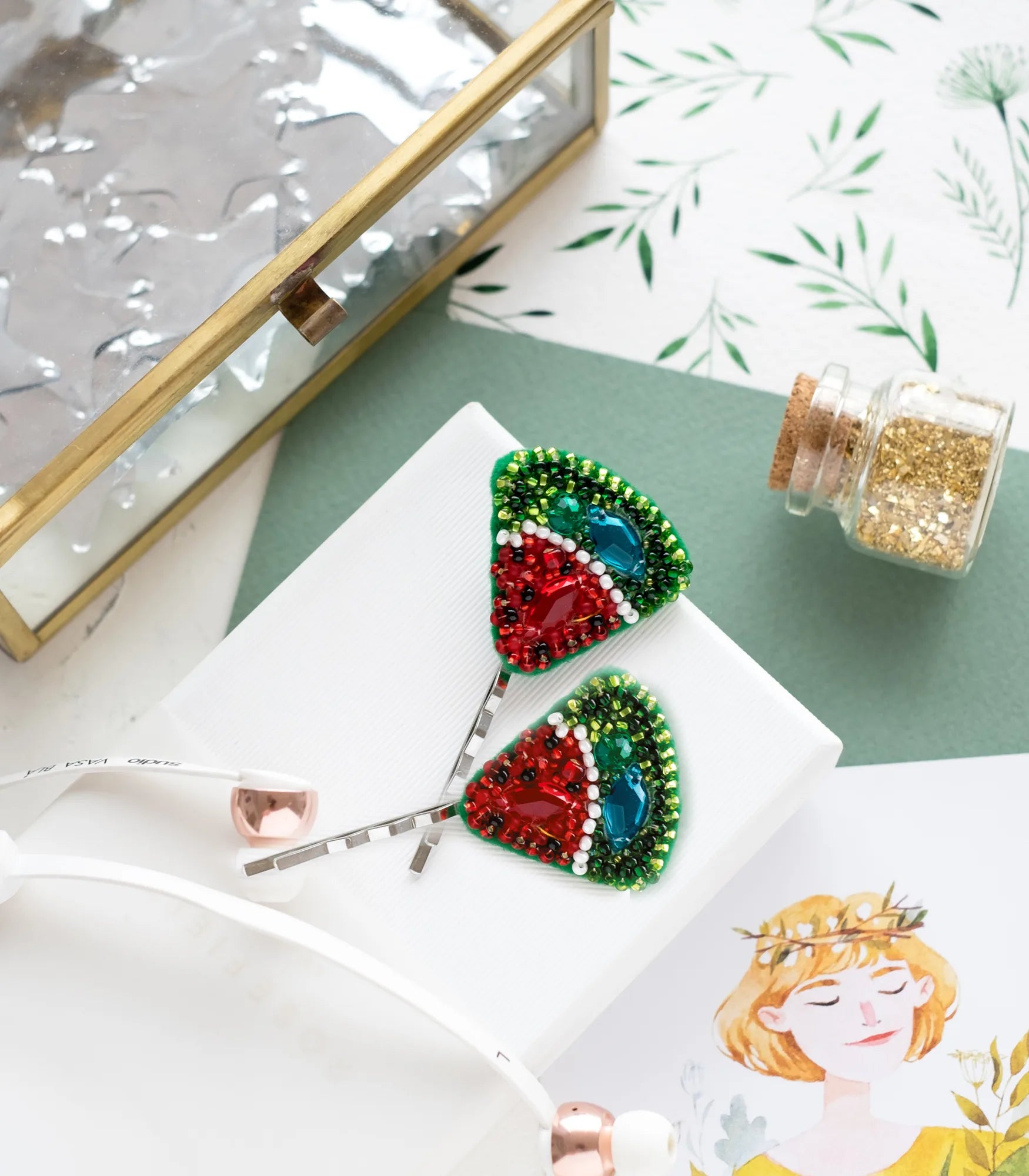 Hair Accessories Embroidery Kit Decoration Watermelon slice