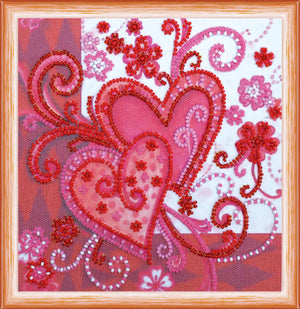 Bead Embroidery Kit Mini Bead embroidery kit Loving hearts