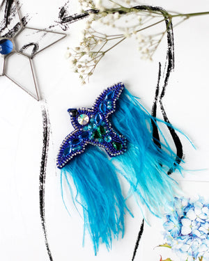 Brooch Embroidery Kit Decoration Blue bird