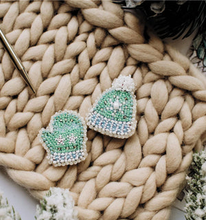 Brooch Embroidery Kit Decoration Winter time