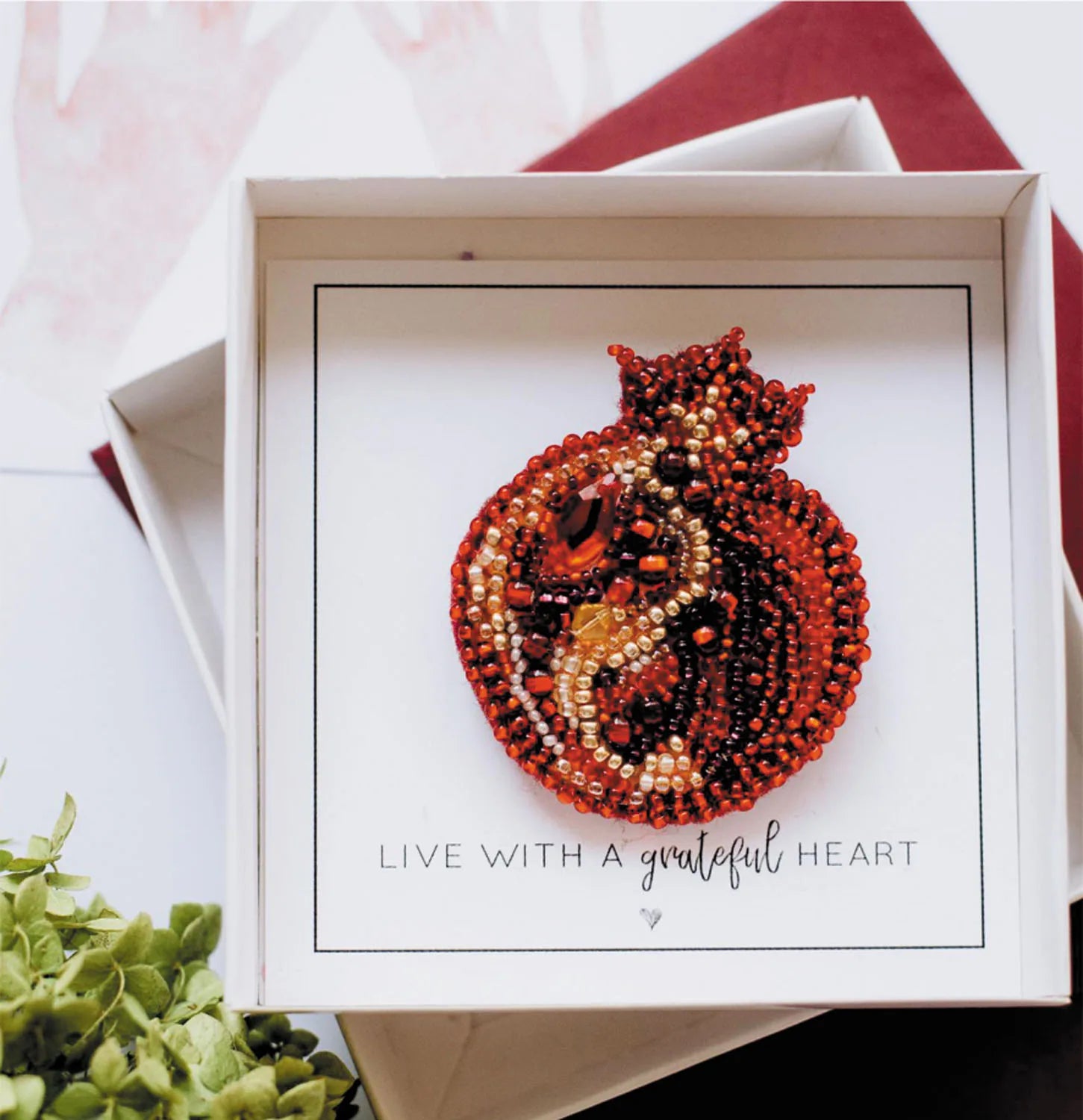 Brooch Embroidery Kit Decoration Garnet
