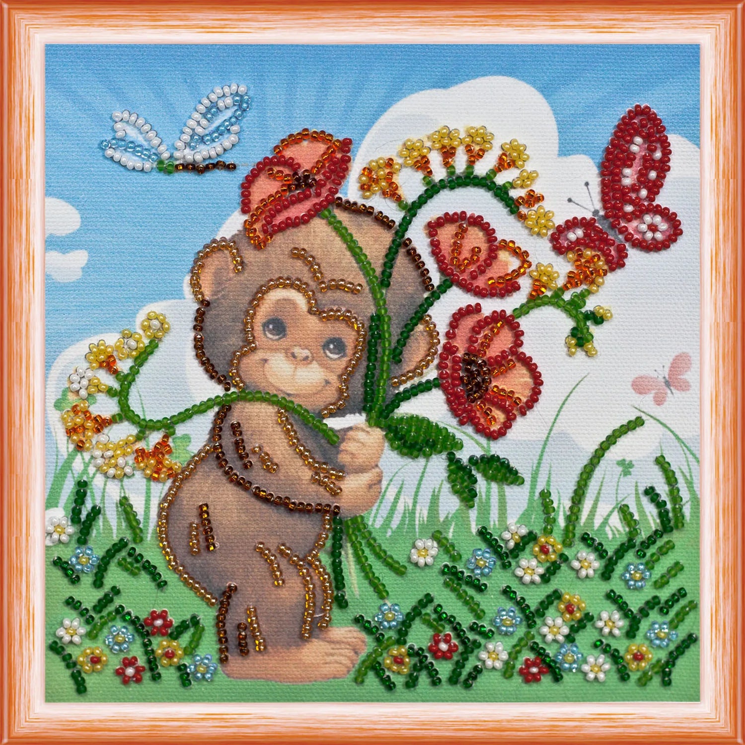 Bead Embroidery Kit Mini Bead embroidery kit Poppies bunch