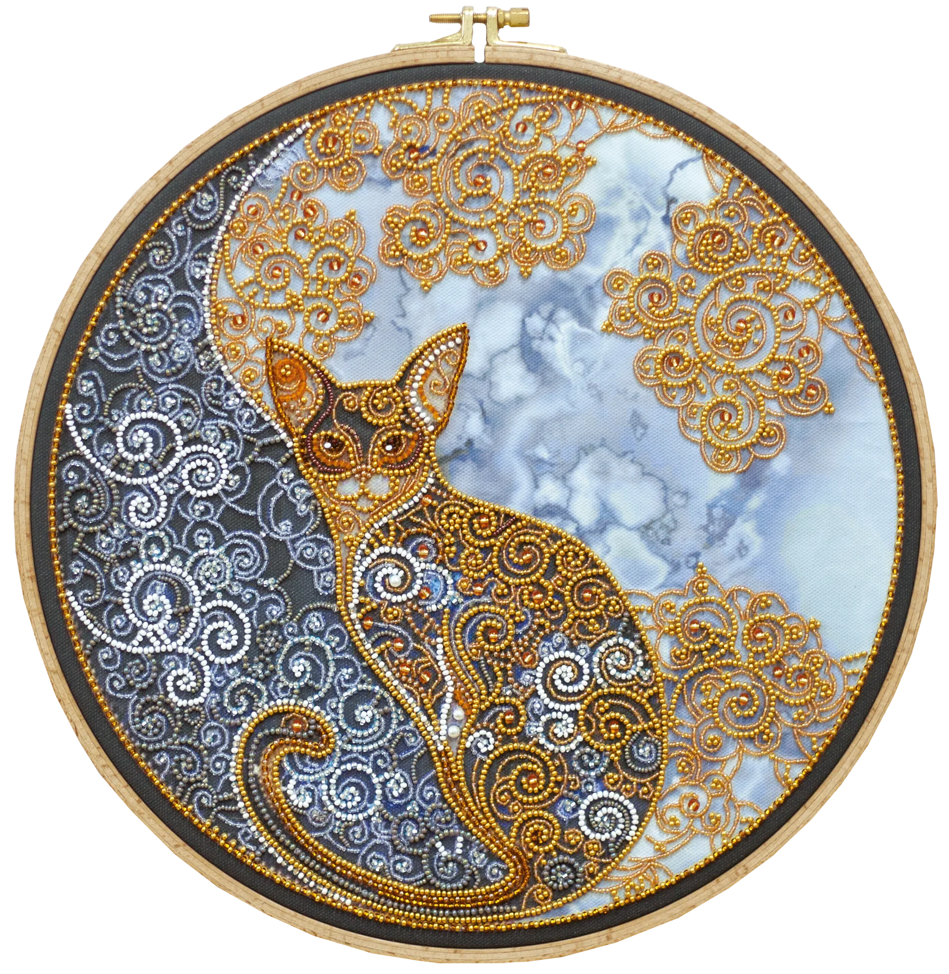 Bead Embroidery Kit Main Bead Embroidery Kit Moon cat