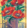 Bead Embroidery Kit Micro Beads Embroidery Kit Vintage poppies