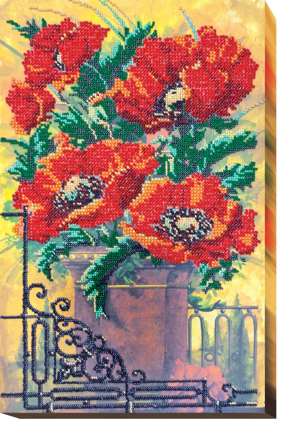 Bead Embroidery Kit Micro Beads Embroidery Kit Vintage poppies