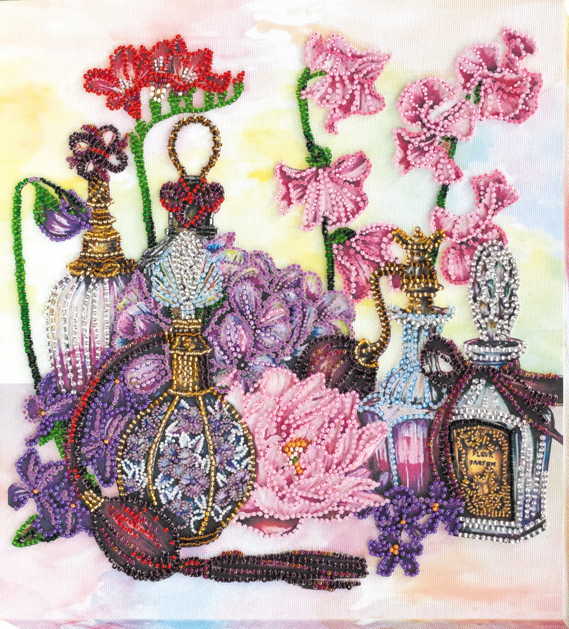 Bead Embroidery Kit Main Bead Embroidery Kit Floral trail