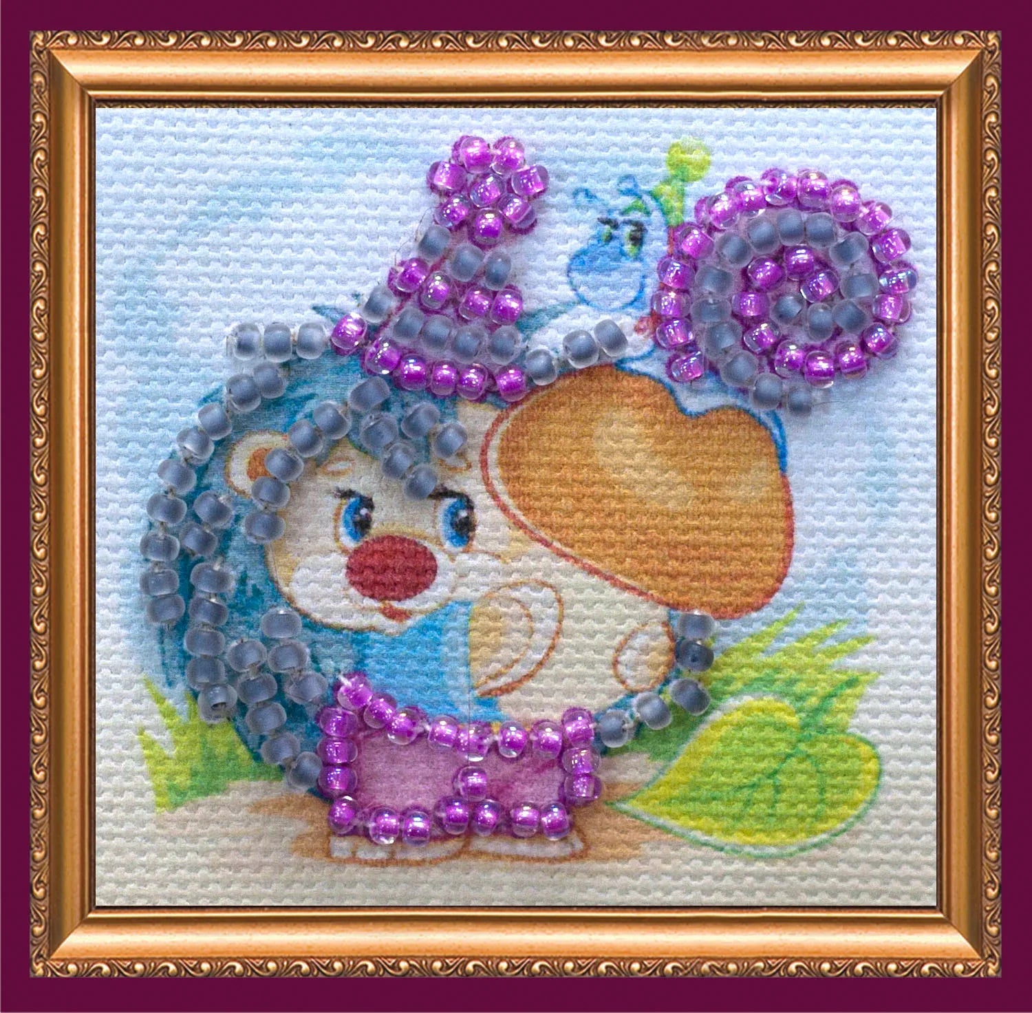 Magnets Bead Embroidery Kit Mini Magnets Bead embroidery kit Hedgehog with mushroom