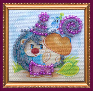 Magnets Bead Embroidery Kit Mini Magnets Bead embroidery kit Hedgehog with mushroom