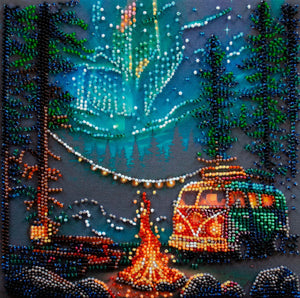Bead Embroidery Kit Mid-sized bead embroidery kit Camping under the stars