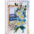 Postcards Bead Embroidery Kit Postcard-envelope for microbead embroidery Chamomile field