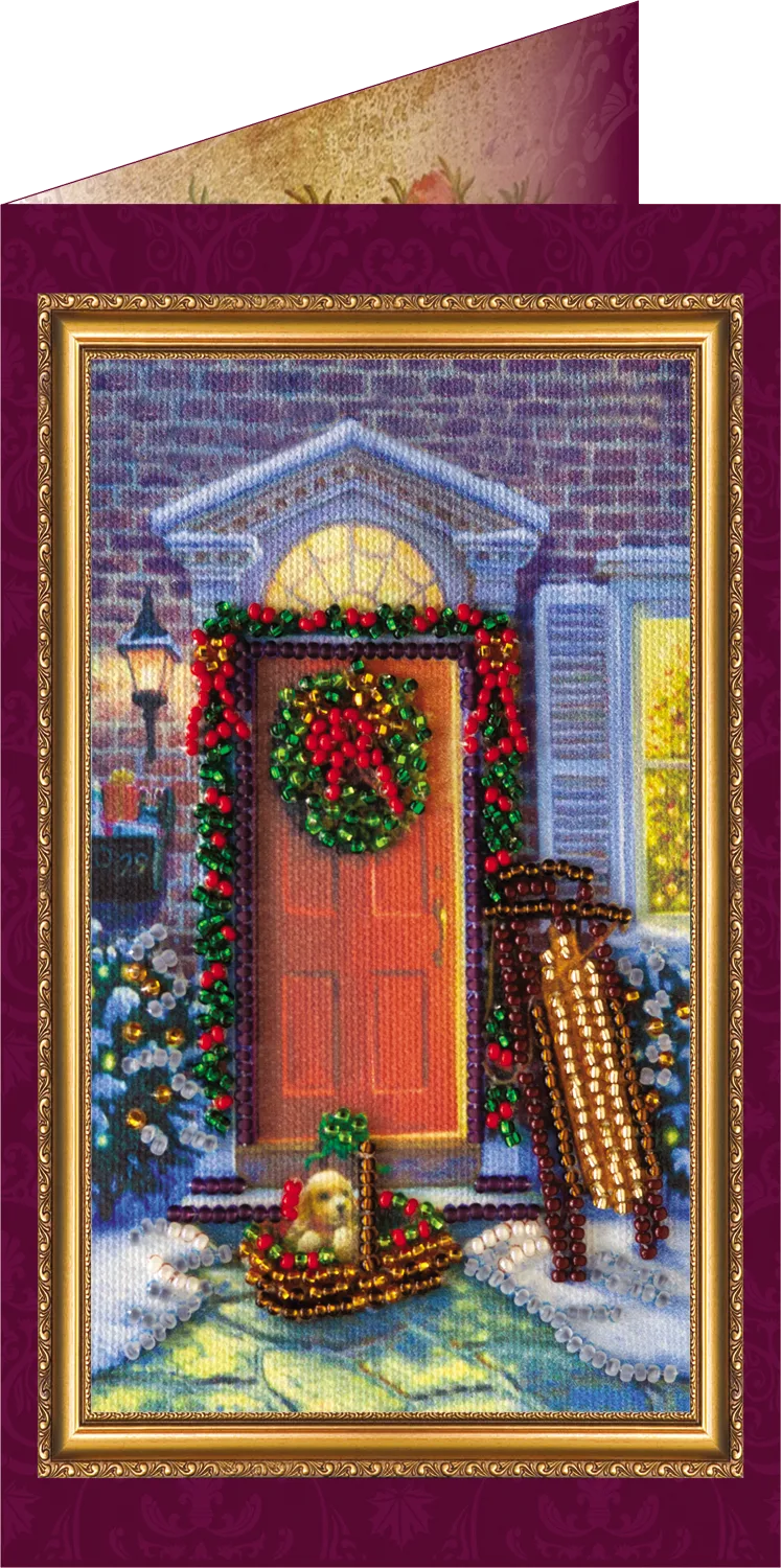 Postcards Bead Embroidery Kit Postcard Bead embroidery kit Funny Christmas – 2