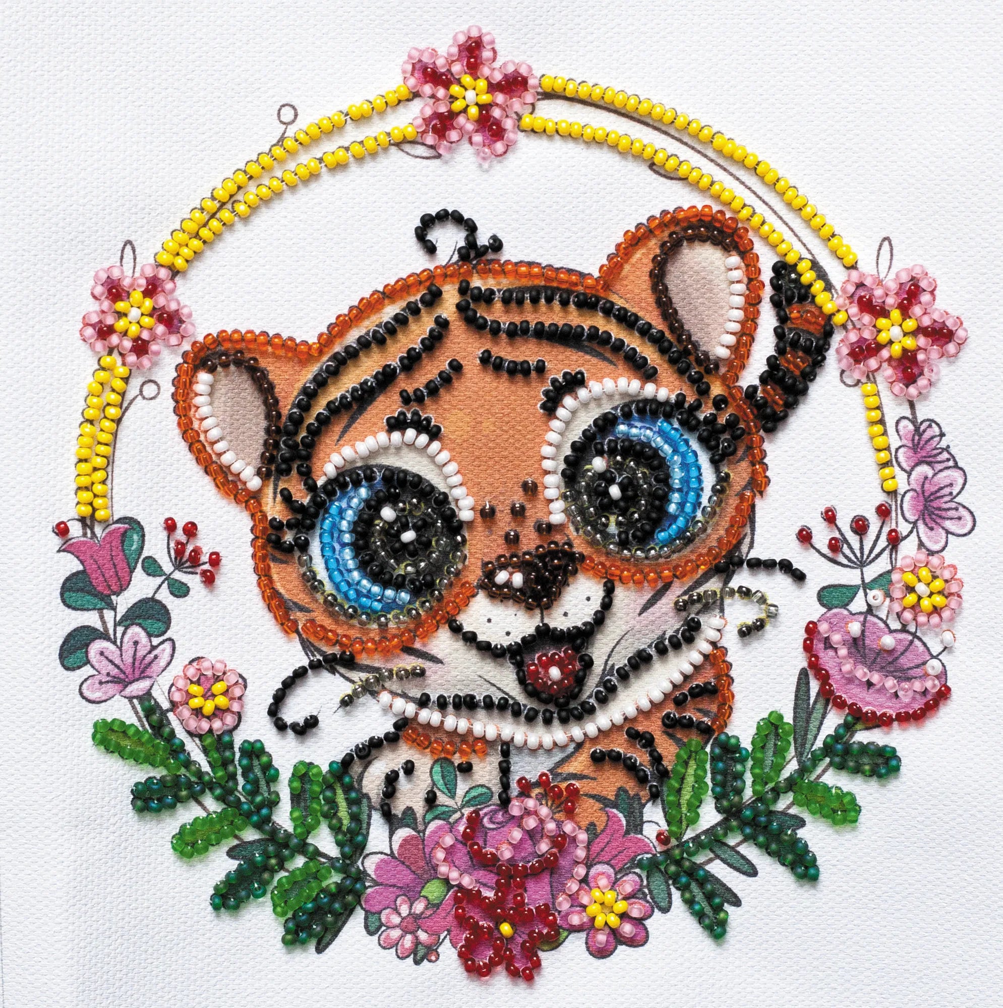 Bead Embroidery Kit Mini Bead embroidery kit Cheerful tiger