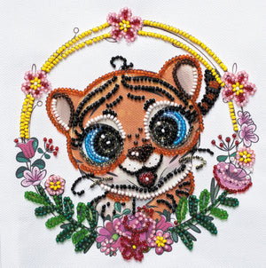 Bead Embroidery Kit Mini Bead embroidery kit Cheerful tiger
