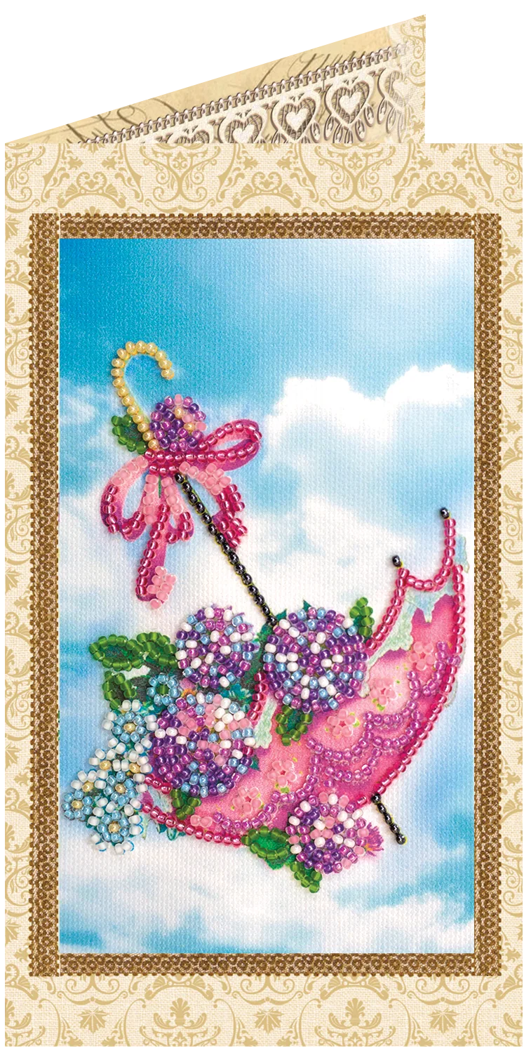 Postcards Bead Embroidery Kit Postcard Bead embroidery kit Flowers are in the umbrella