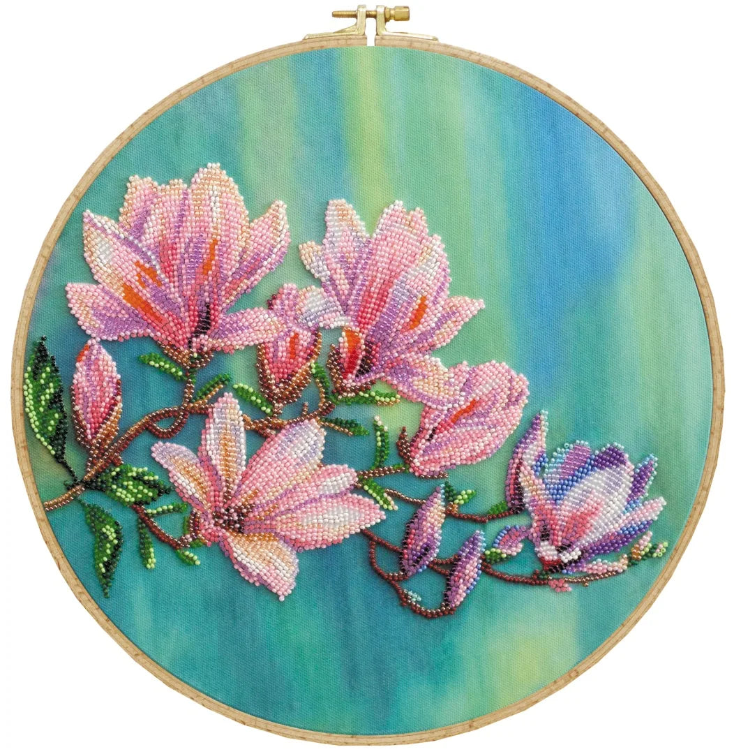 Bead Embroidery Kit Main Bead Embroidery Kit Magnolias bloom
