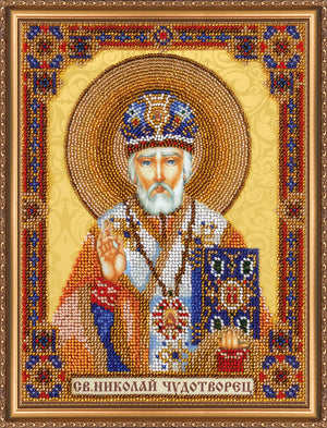Bead Embroidery Kit Main Bead Embroidery Kit Home iconostasis «Nicholas the Wonderworker»