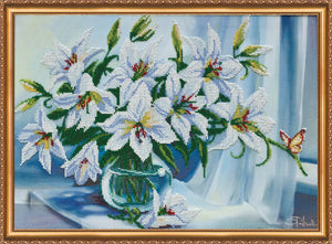 Bead Embroidery Kit Main Bead Embroidery Kit Madonna lilies