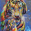 Bead Embroidery Kit Main Bead Embroidery Kit Colored tigers