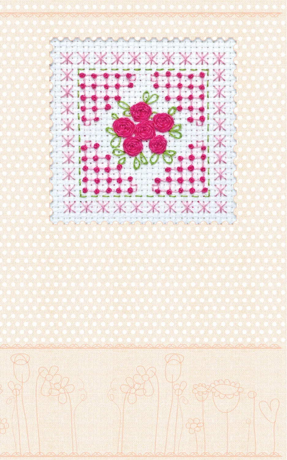 Postcards Cross Stitch Kit Postcard Cross-stitch kits Pink tenderness