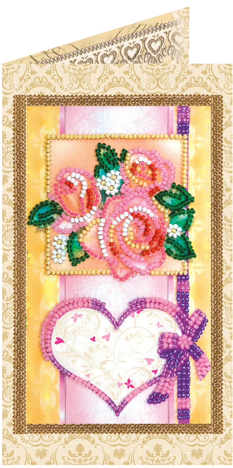 Postcards Bead Embroidery Kit Postcard Bead embroidery kit With love-4
