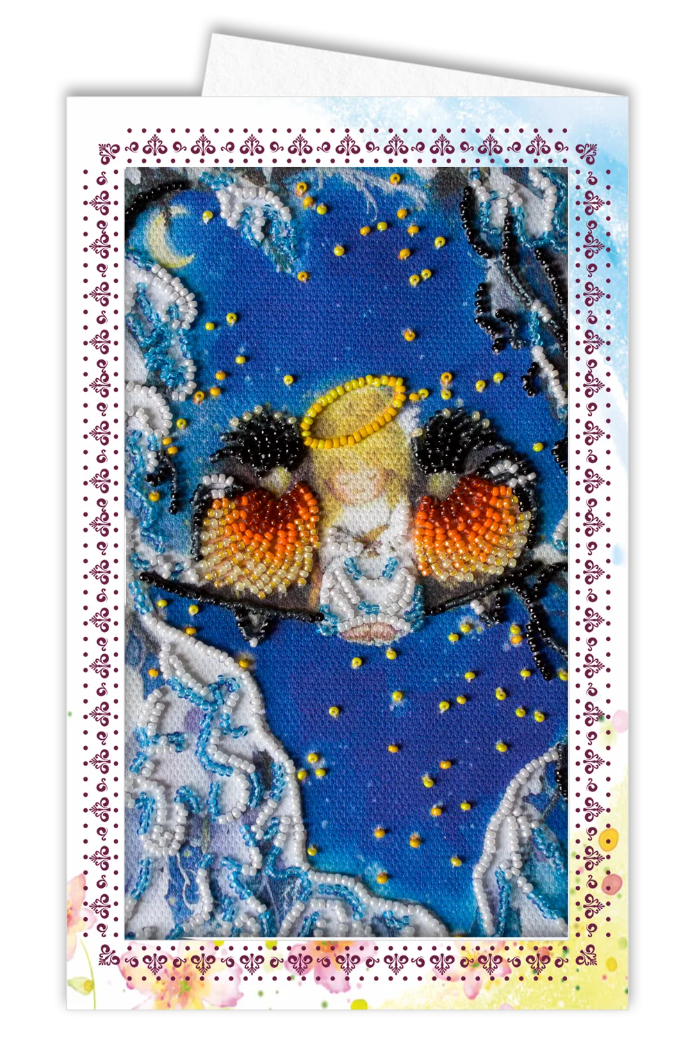 Postcards Bead Embroidery Kit Postcard-envelope for microbead embroidery Together warmer