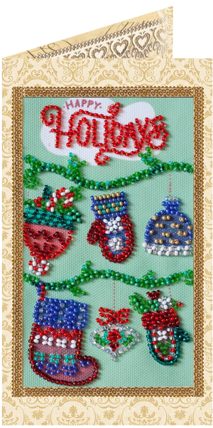 Postcards Bead Embroidery Kit Keychain cross-stitch kit Happy New Year