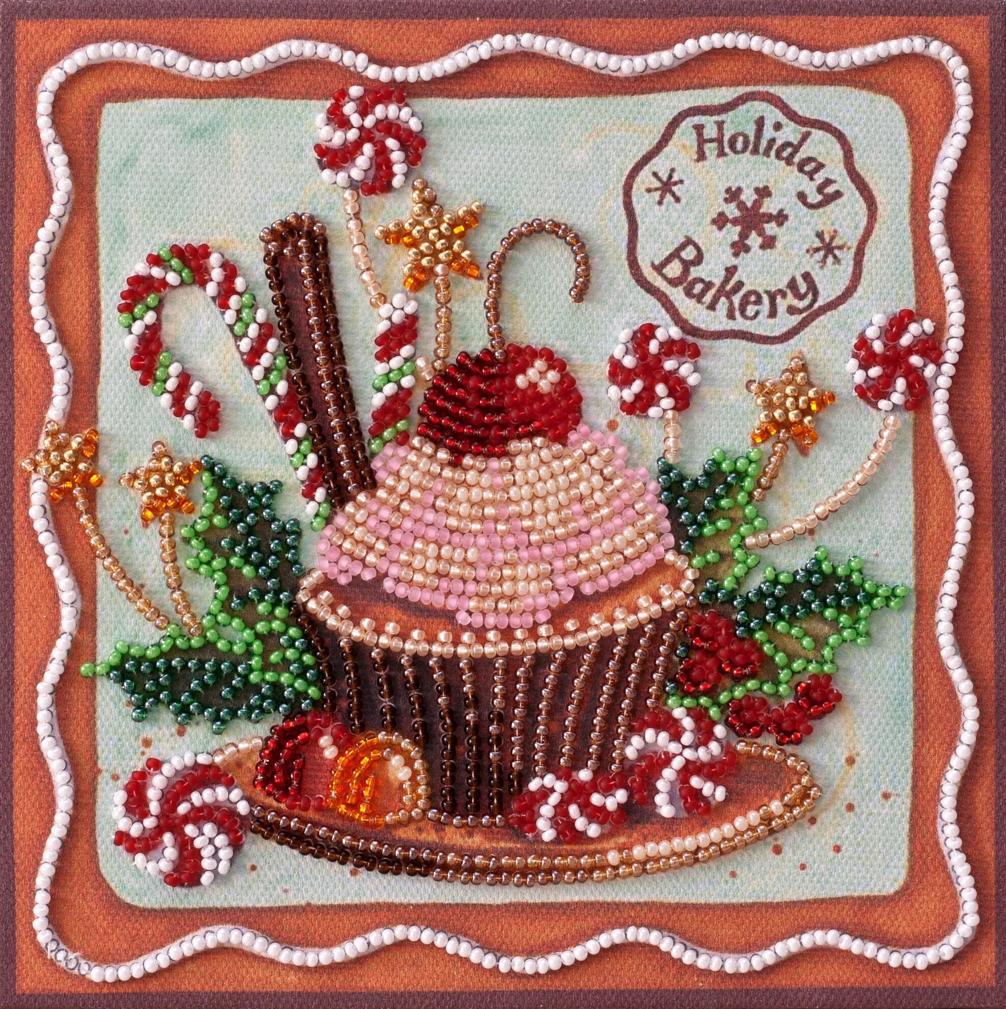 Bead Embroidery Kit Mini Bead embroidery kit Holiday sweets
