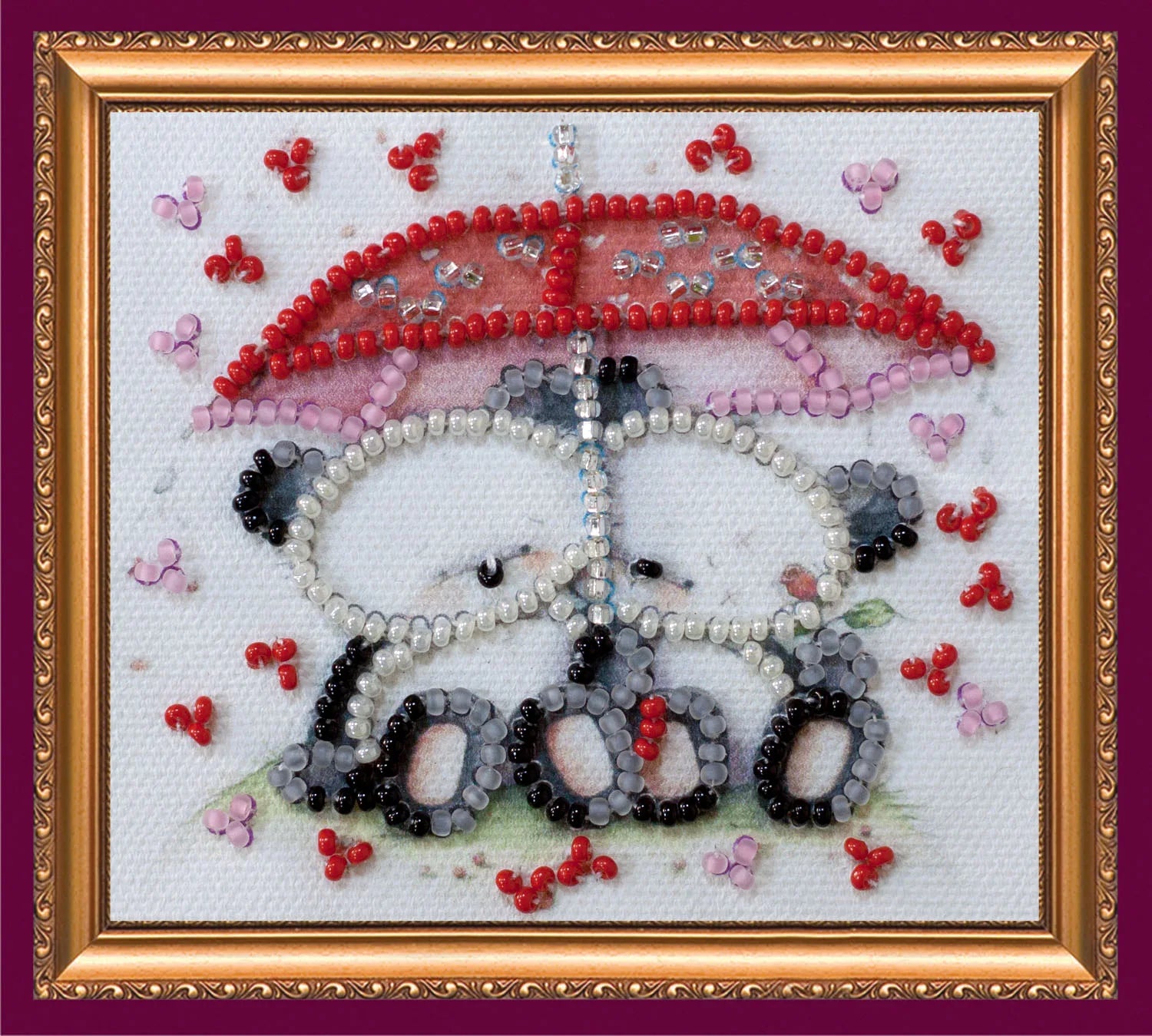 Magnets Bead Embroidery Kit Magnets Bead embroidery kit Bears under umbrella
