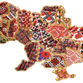 Magnets Bead Embroidery Kit Kits for embroidery with beads magnets "Map of Ukraine" A complete set of kits for embroidery with beads "Magnet "Map of Ukraine"