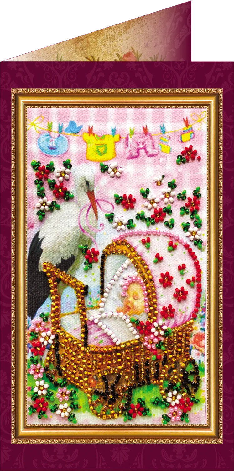 Postcards Bead Embroidery Kit Postcard Bead embroidery kit Baby girl – 1