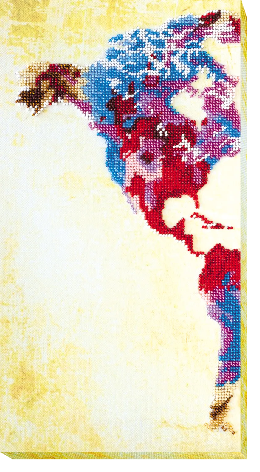 Bead Embroidery Kit Main Bead Embroidery Kit World map - 1