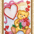 Postcards Bead Embroidery Kit Postcard Bead embroidery kit Teddy bear