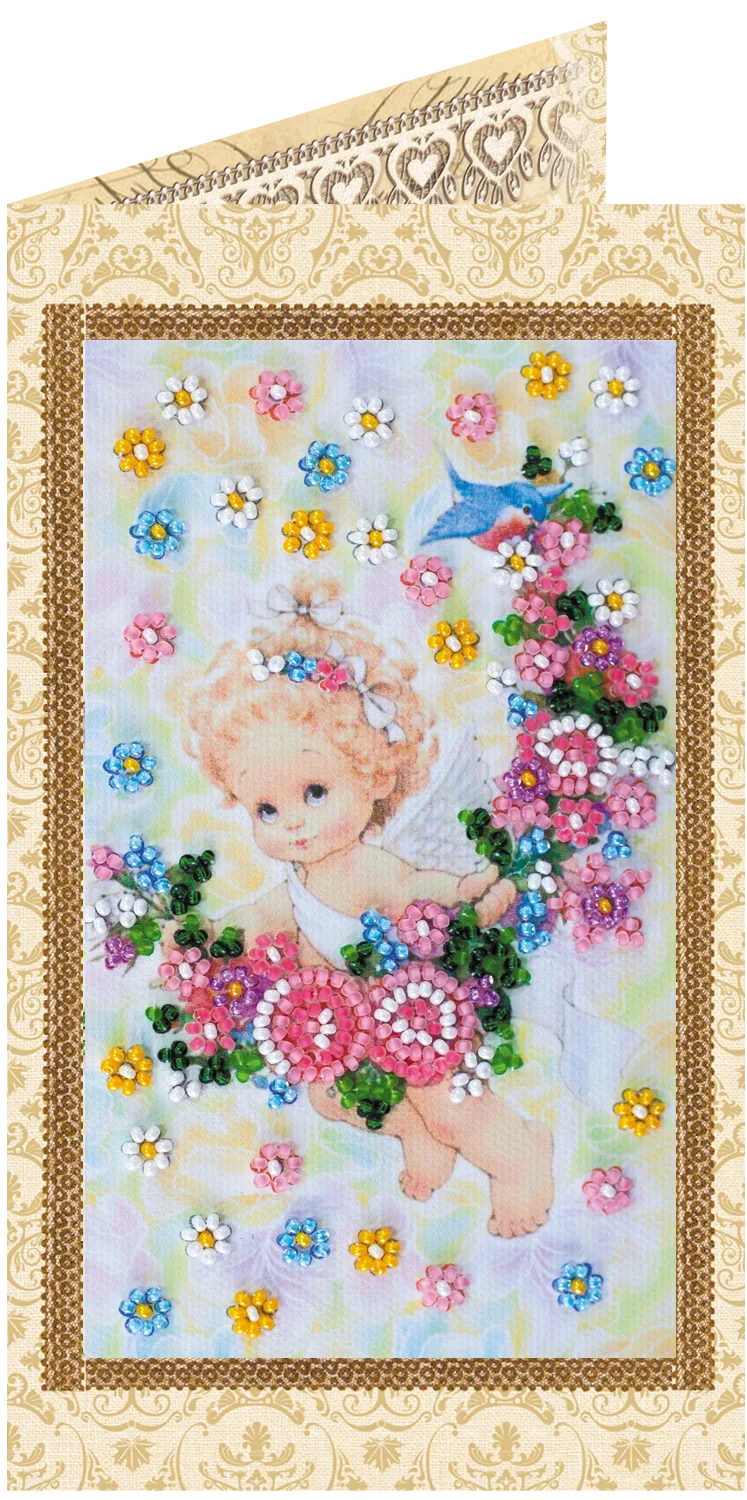 Postcards Bead Embroidery Kit Postcard Bead embroidery kit Present angel
