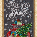 Postcards Bead Embroidery Kit Keychain cross-stitch kit Snow holiday