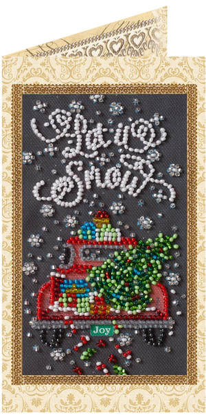 Postcards Bead Embroidery Kit Keychain cross-stitch kit Snow holiday