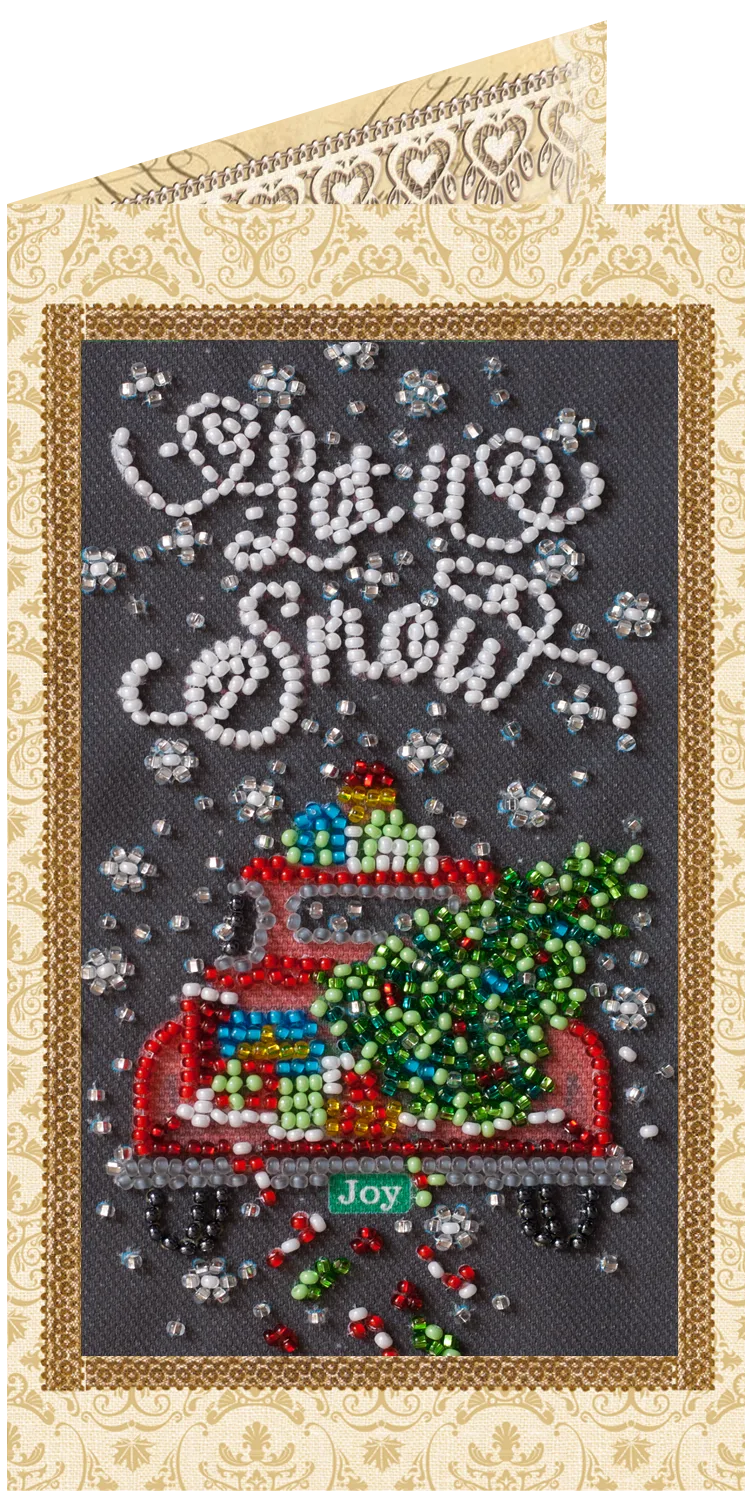 Postcards Bead Embroidery Kit Keychain cross-stitch kit Snow holiday