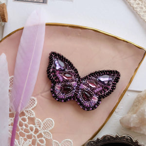 Brooch Embroidery Kit Decoration Purple wave