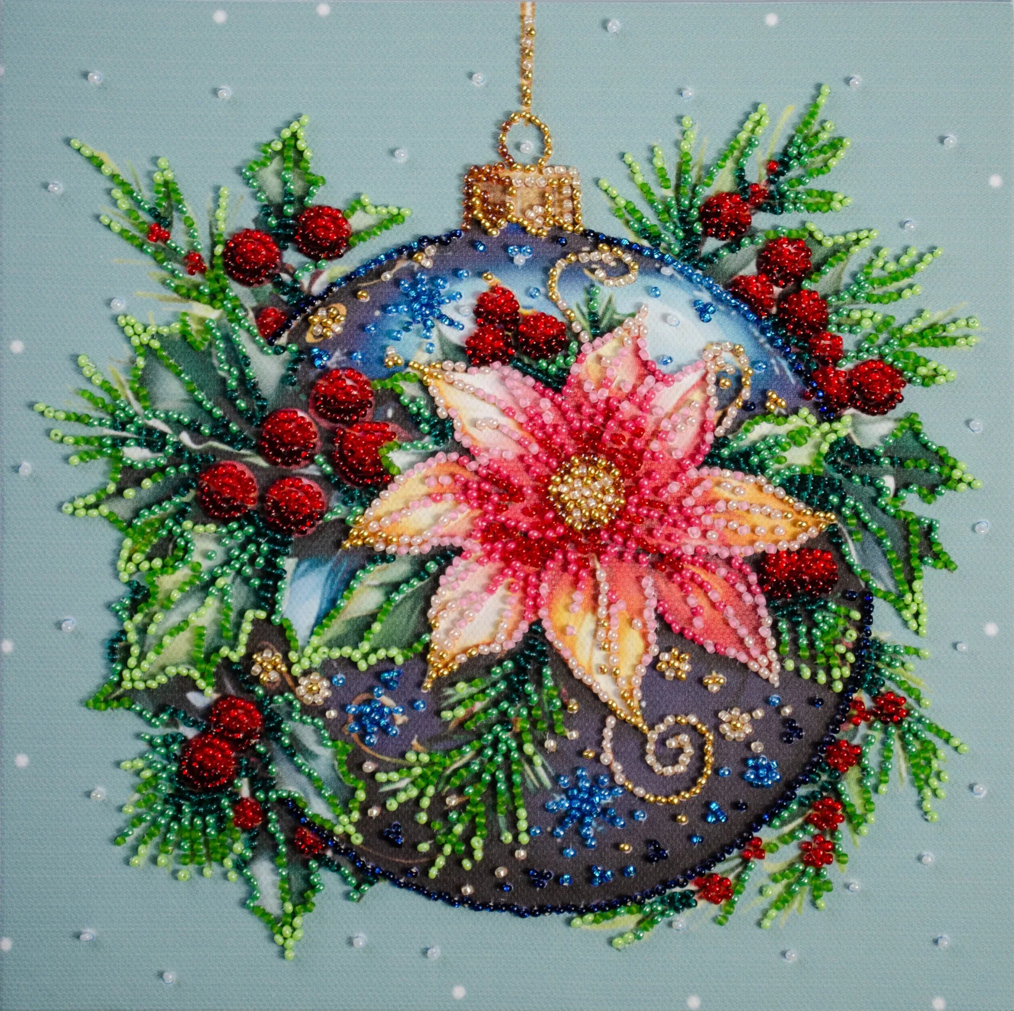 Bead Embroidery Kit Mid-sized bead embroidery kit Christmas glow
