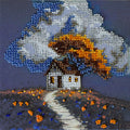 Bead Embroidery Kit Mini Bead embroidery kit Cottage Beneath the Clouds