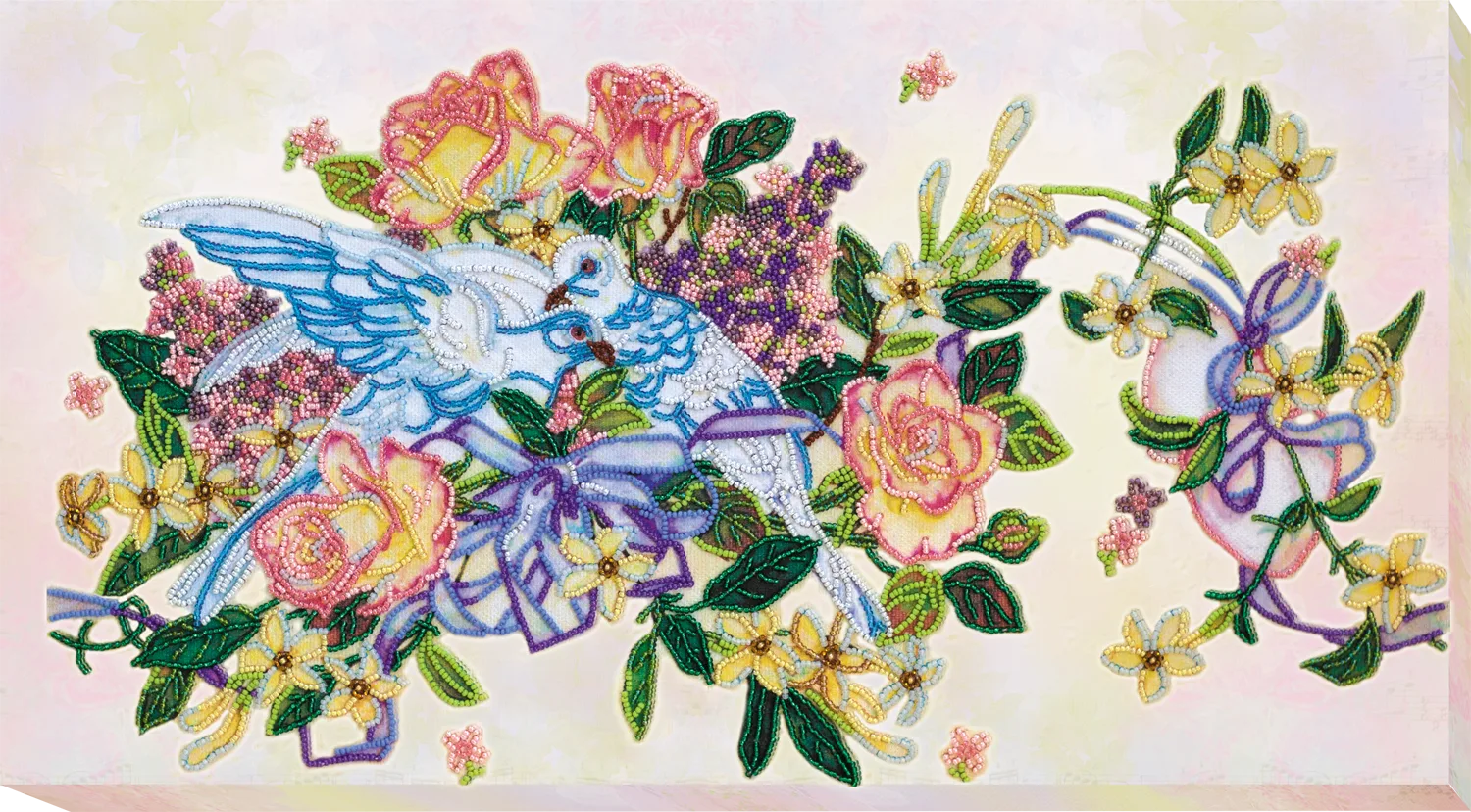 Bead Embroidery Kit Micro Beads Embroidery Kit Doves