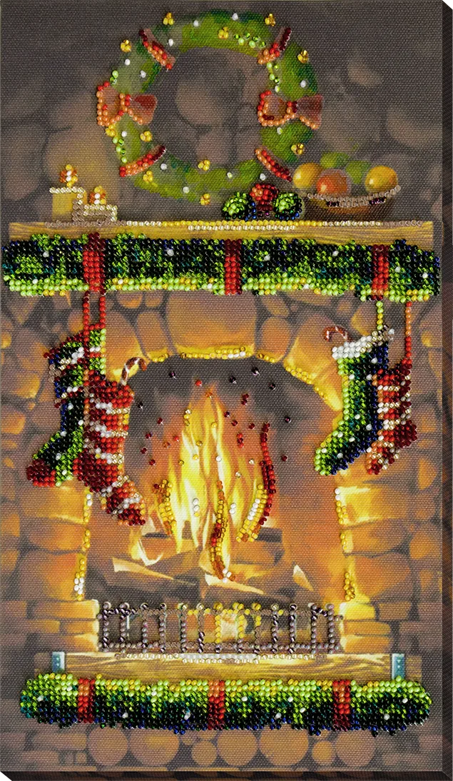 Bead Embroidery Kit Main Bead Embroidery Kit By the fireplace