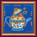 Magnets Bead Embroidery Kit Mini Magnets Bead embroidery kit Kettle on blue
