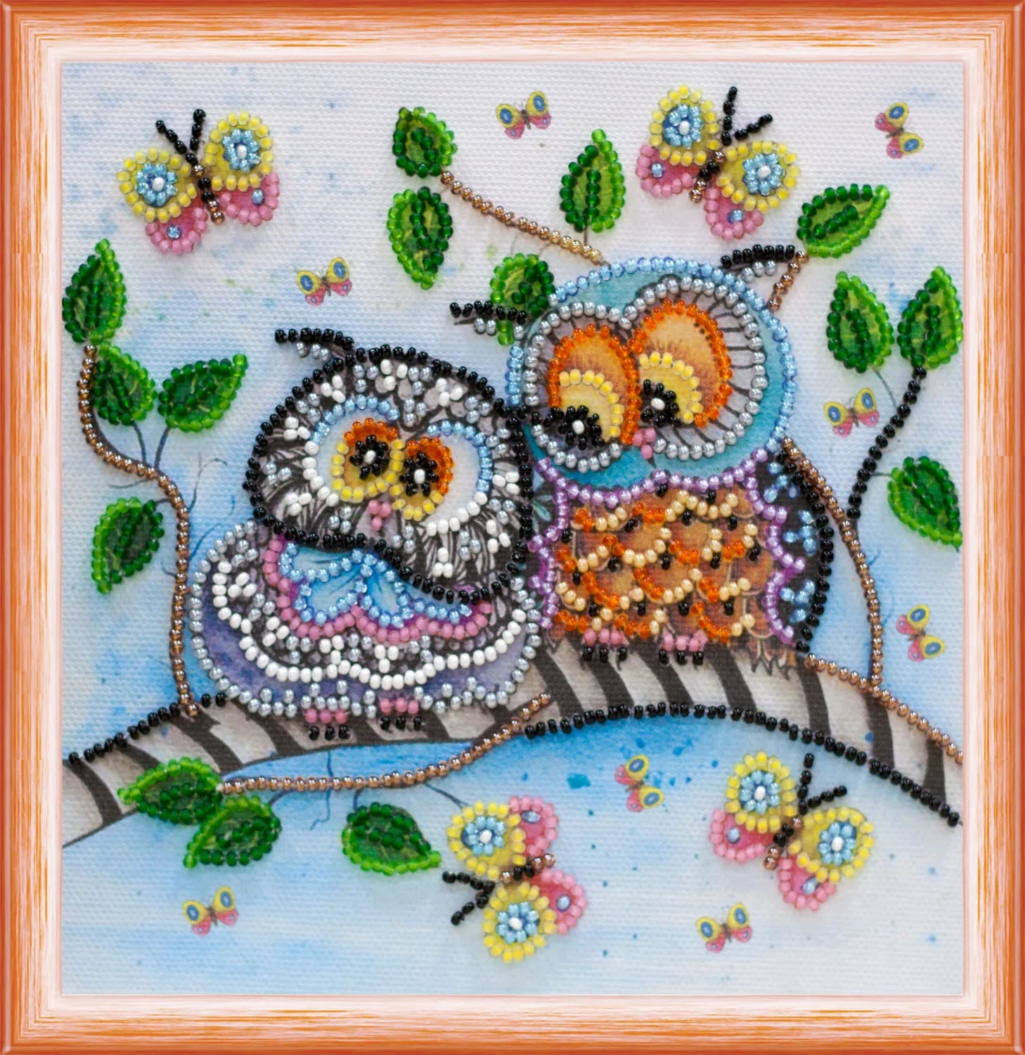Bead Embroidery Kit Mini Bead embroidery kit Owl Duet