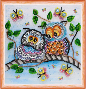 Bead Embroidery Kit Mini Bead embroidery kit Owl Duet