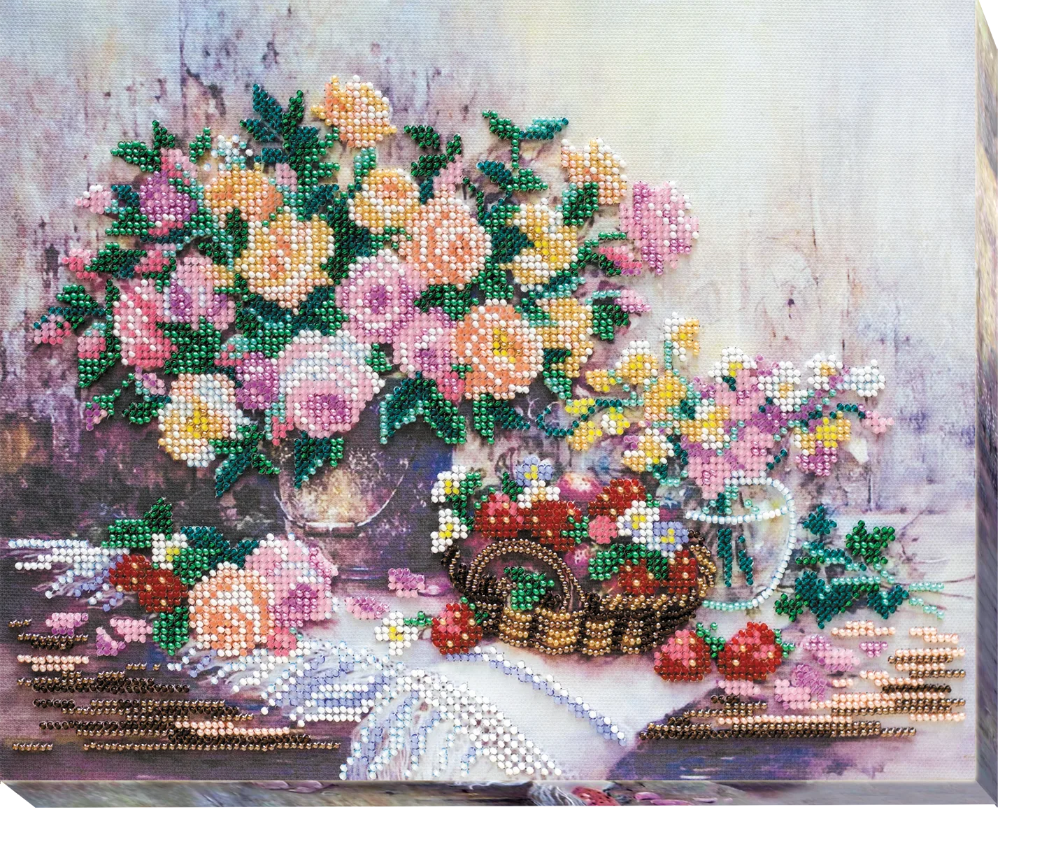 Bead Embroidery Kit Main Bead Embroidery Kit Pink gauze