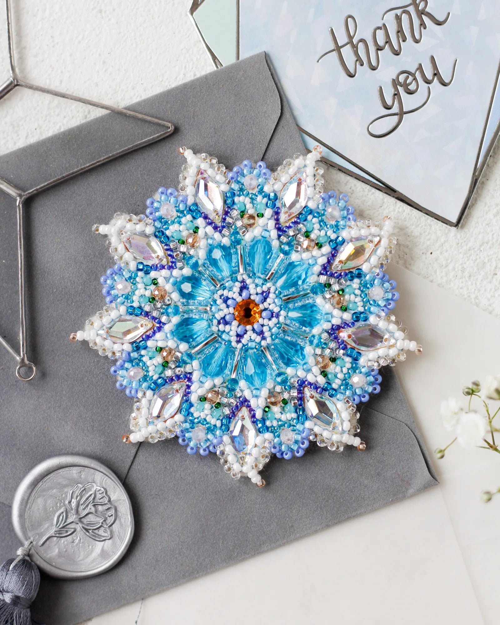 Brooch Embroidery Kit Decoration Snowflake