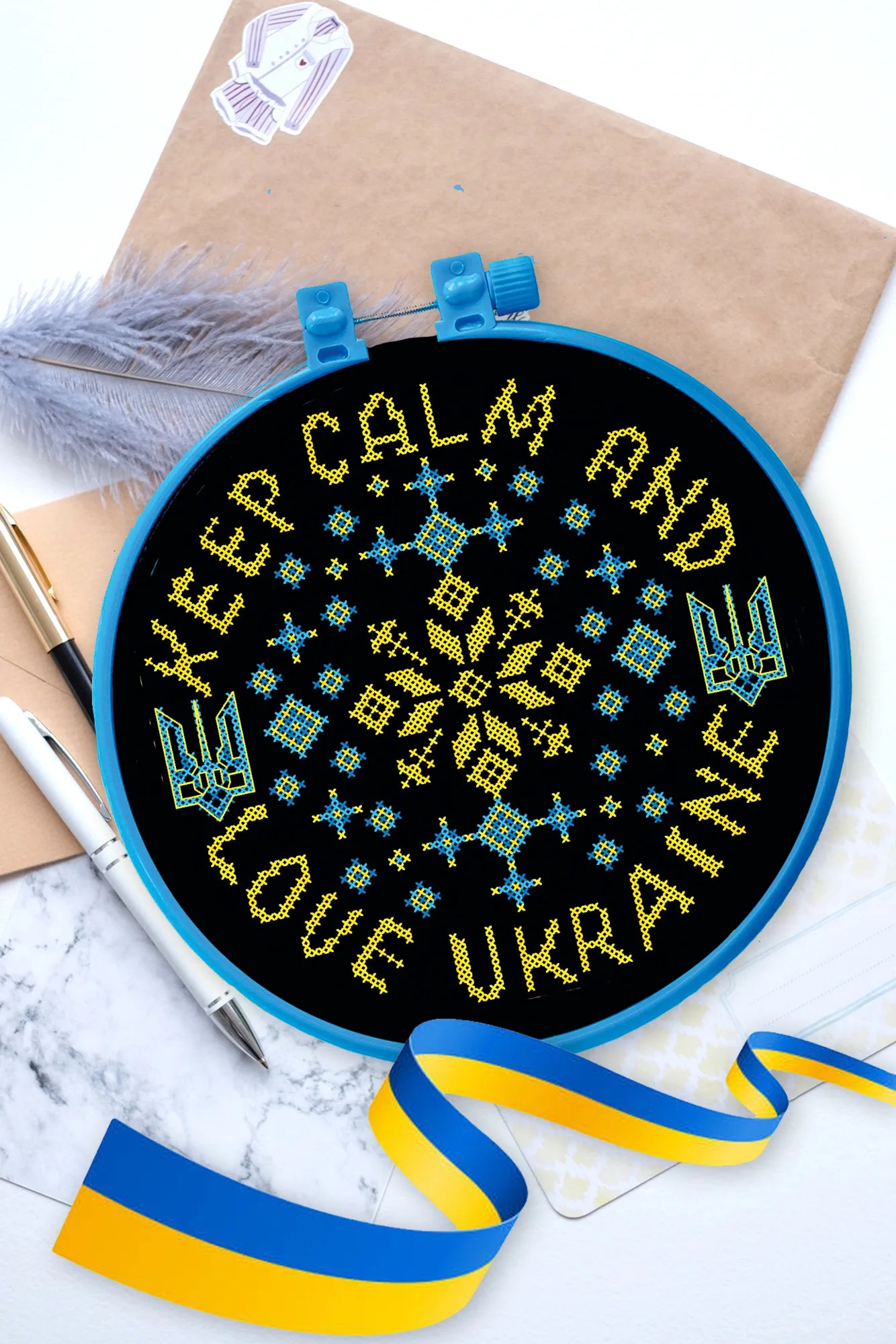 Cross Stitch Kit Cross-stitch kits I love Ukraine!
