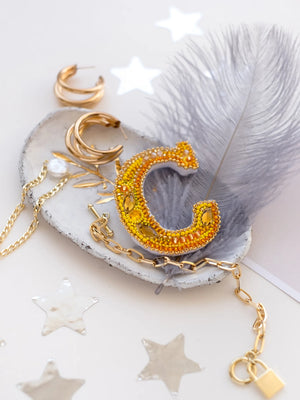 Brooch Embroidery Kit Decoration Letter "C"
