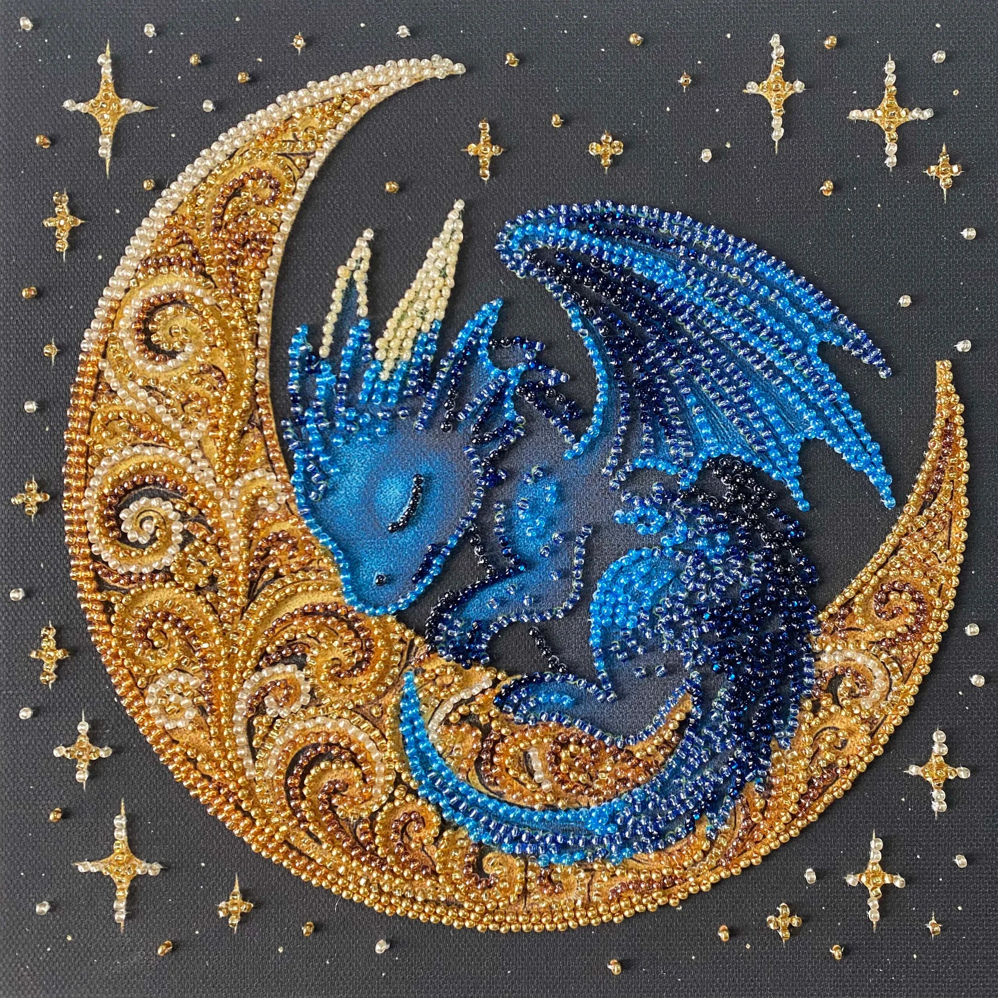 Bead Embroidery Kit Mid-sized bead embroidery kit Little One of Moonlit Legends