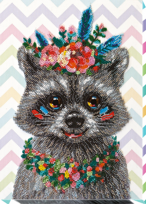 Bead Embroidery Kit Main Bead Embroidery Kit Raccoon wanted